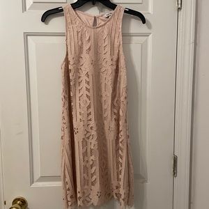 Speechless Pale Pink Sleeveless Lace Sheath Dress